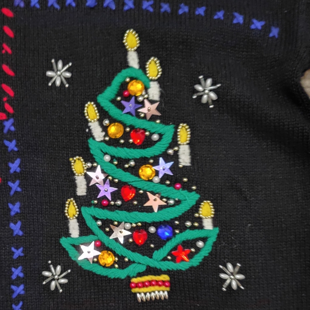 Victoria Jones Woman Black Festive Sweater - Picture 7 of 8
